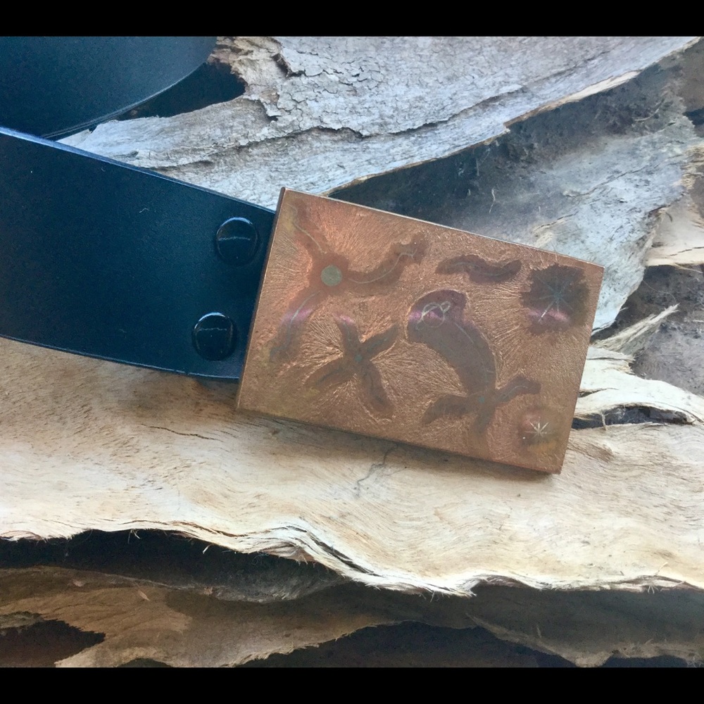 Copper Belt Buckle and Belt Cosmos
